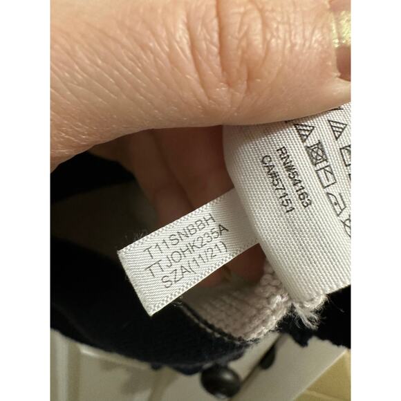 Tommy Jeans Navy & White Striped V-neck Cropped Pullover Knit Sweater XS/S EUC - Picture 8 of 8